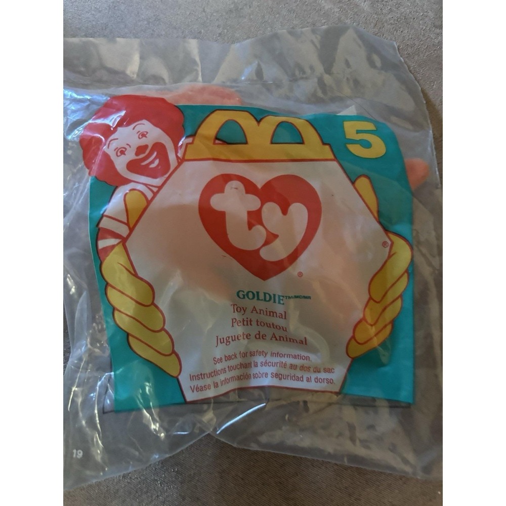 McDonalds TY Beanie‎ Baby 1993 NEW Rare Find! Goldie In Sealed Bag!